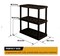 Large 3-Tier Shelving Unit, W36 x D18 x H38" Interlocking Multipurpose Garage Plastic Shelf Organizer, Black